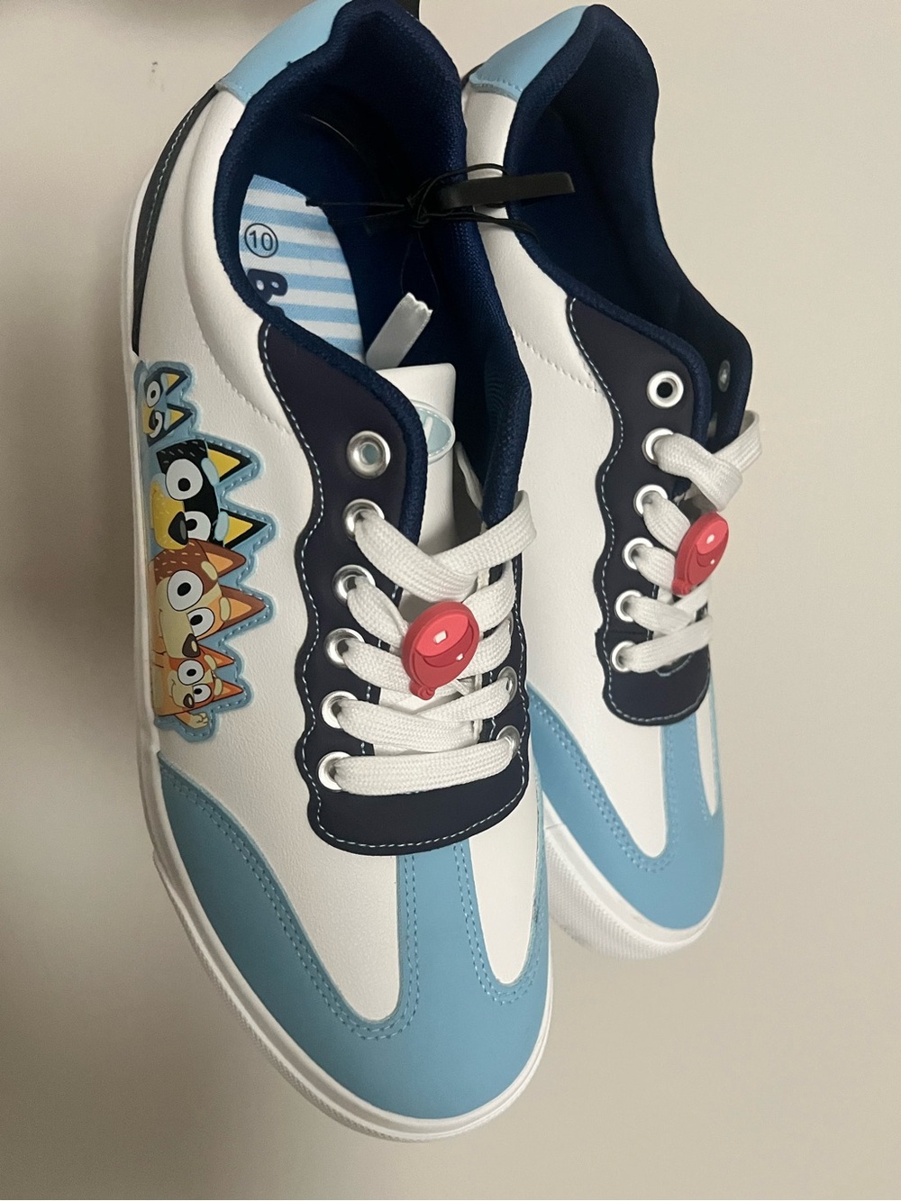 Blue & White Sneakers with Bluey Accent